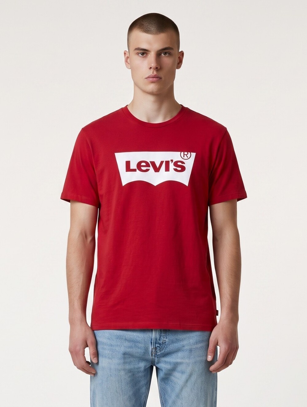Levi's Red Crew Neck Tee with White Logo